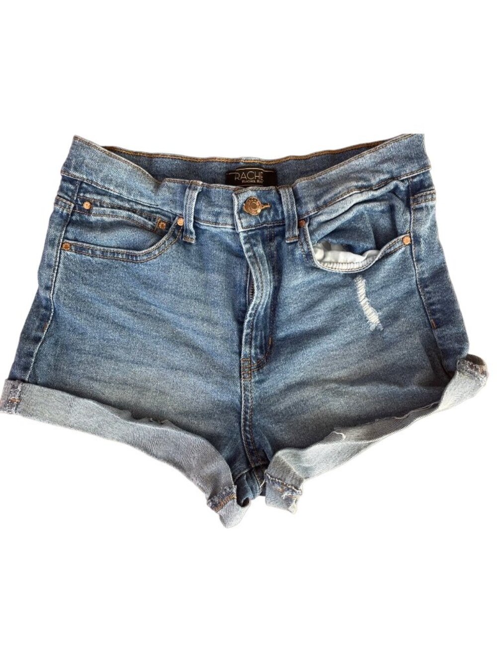 Rachel Rachel Roy Distressed Jean Shorts Women's 4/27 Light Wash Cuffed Denim
